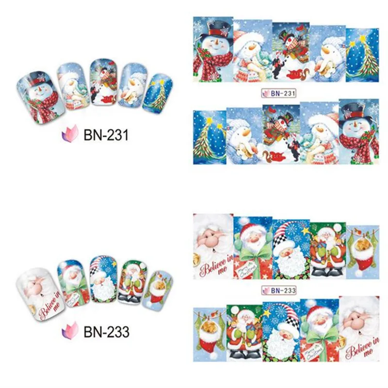 Рождественский снеговик дерево сапоги колокольчики олень водная переводная