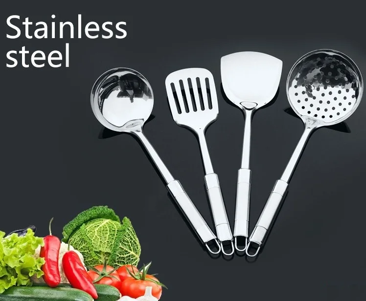 Бесплатная доставка 4 шт. набор посуды из нержавеющей стали лопатка ложка жареная