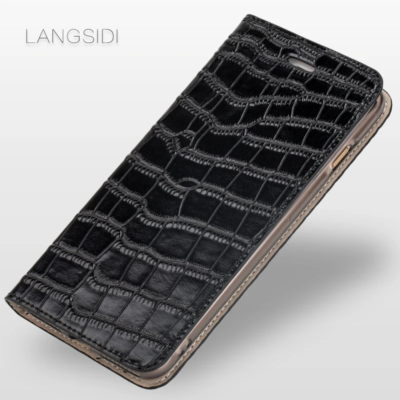 Wangcangli чехол для телефона из крокодиловой кожи Флип кожаный iPhone 7 Plus все ручной