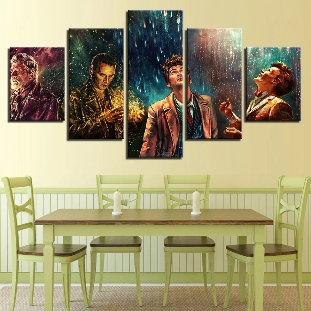 5 Panel Canvas Art Doctor Who Movie Characters Oil Painting Prints on Wall Picture Home Decoration for Bedroom Decal | Дом и сад