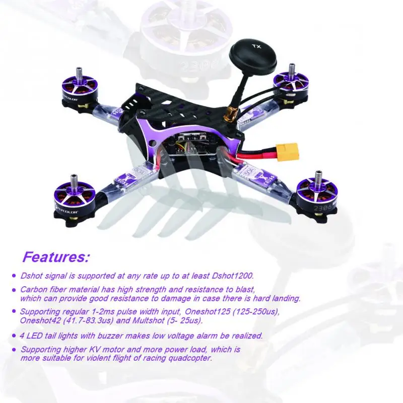 16CH RC FPV Racing Drone with 600TVL Camera Remote Control Betaflight Flight Controller Carbon Fiber Drone Quadcopter