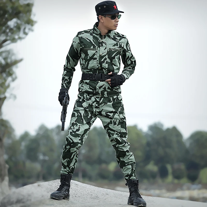 Мужские Охота одежда Тактический Камуфляжный костюм куртка + Штаны Открытый