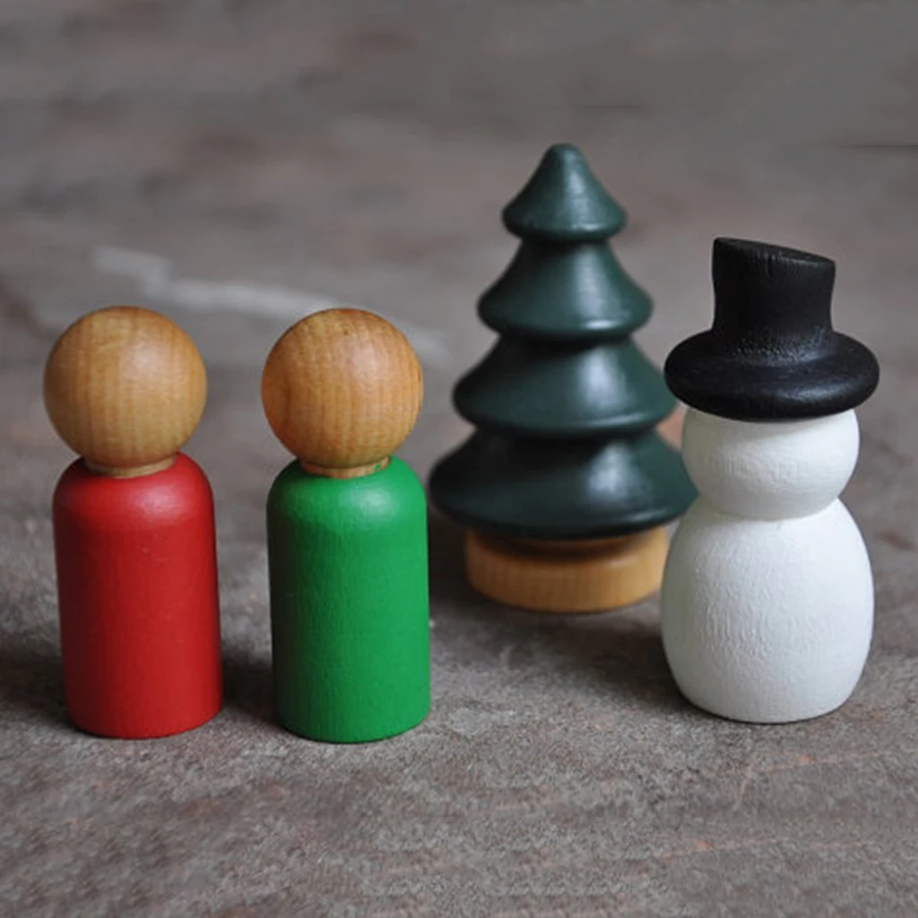 New Hot 30pcs/Set Plain Blank DIY Wooden Peg Dolls Wedding Party Cake Toppers Home Decor Accessory Crafts Montessori Toy | Дом и сад