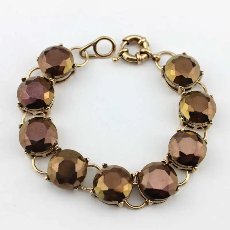 Модный уникальный браслет с золотыми точками и блестящим стеклом, классические браслеты с кристаллами и круглыми точками - Окраска металла: Gold Gold