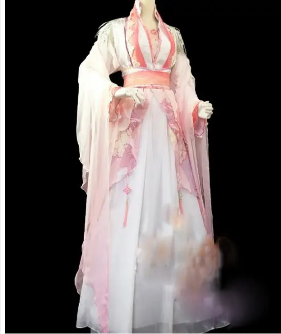 A Zhu 165cmH 3 Designs Pink Blue Purple Fairy Costume Hanfu Sword Lady Sweet Cosplay Hanfu for TV Play The Semi Gods and Semi Devils - Цвет: A Zhu 165cmH