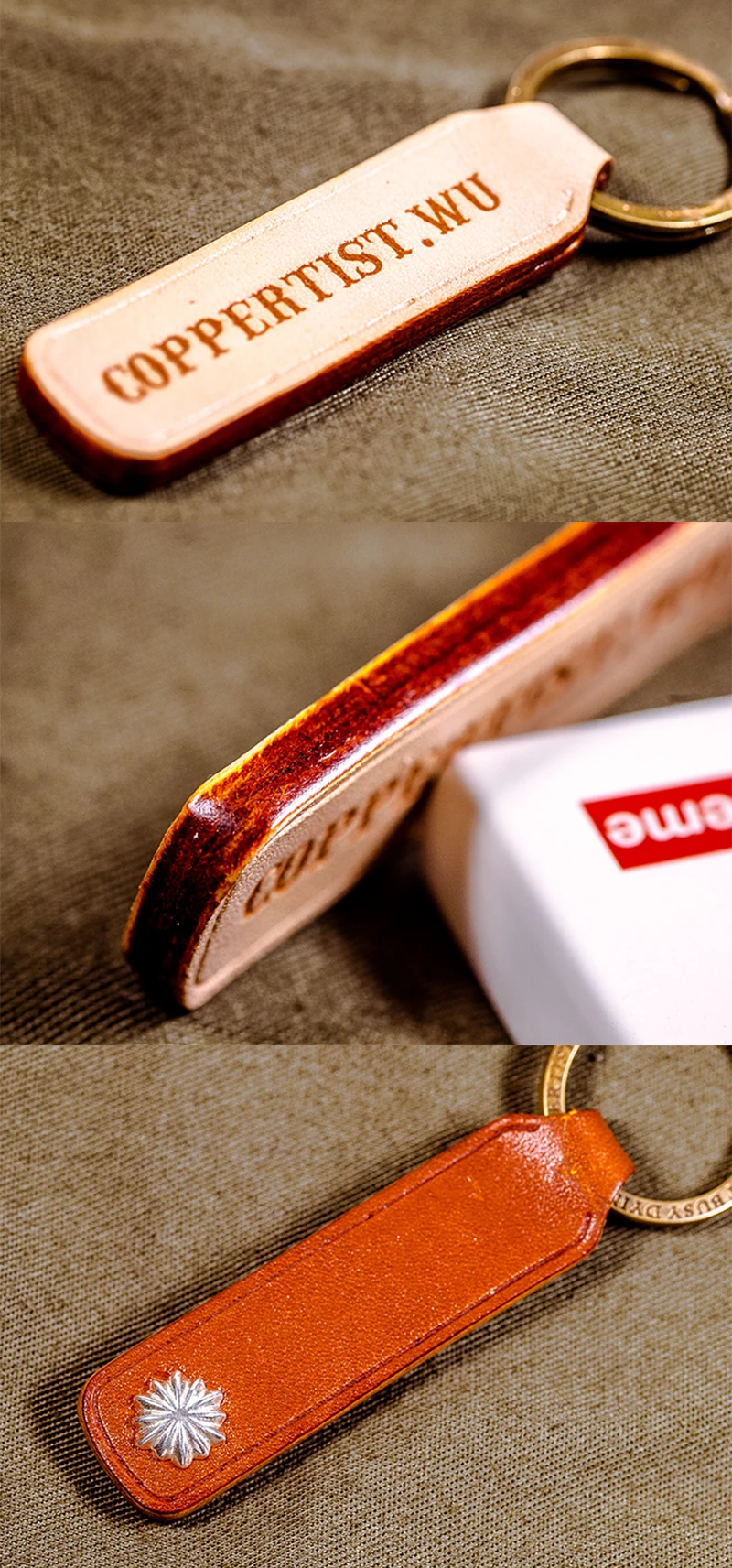 Coppertist. wu, мужской кожаный брелок ручной работы, три цвета, серебряная Хризантема, металлический автомобильный брелок, wo, мужской брелок