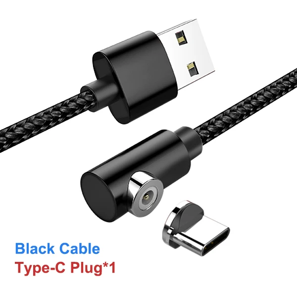 For Type-C Black Магнитный кабель ACCEZZ для быстрой зарядки Micro usb type C для iPhone X XS MAX XR 8 Магнитная Зарядка для samsung S10 телефонный кабель шнур 2 м - Цвет: For Type-C Black