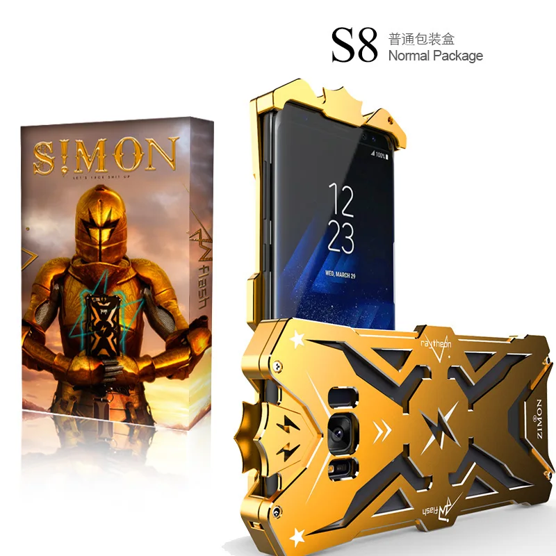 Металлический бронированный чехол Simon для Galaxy S6 S7 S8plus A7 E7 J7 Note3 4 5 Тор алюминиевый