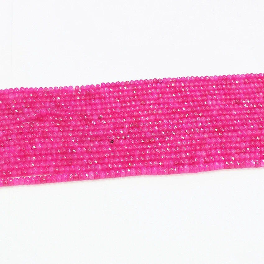 Бисер из розового или Красного Натурального Камня диаметр 2х4 мм граненный Абак