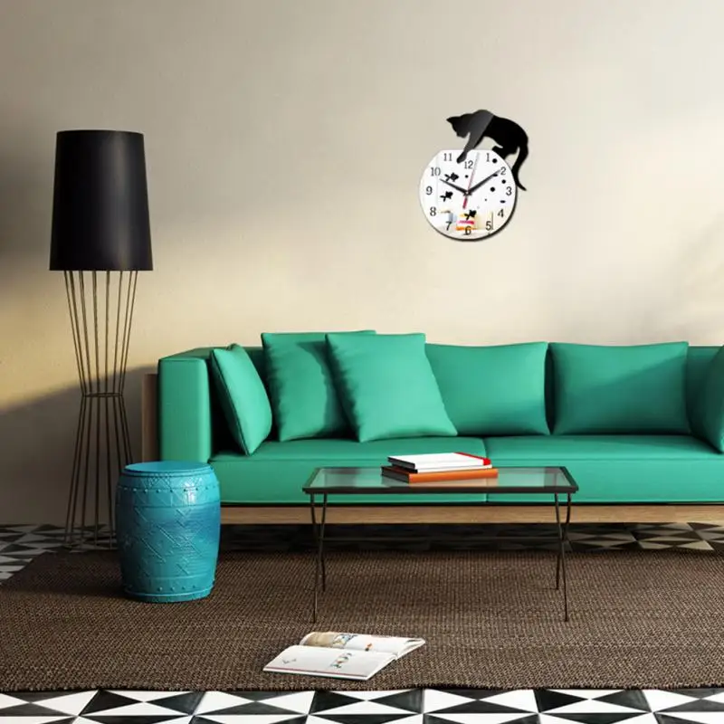 Красные настенные часы с мультяшным котом горячая Распродажа настоящие reloj de pared