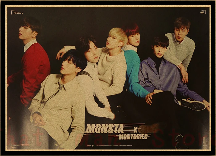 Постеры Monsta X настенные Стикеры принты из крафт бумаги украшение для дома высокой