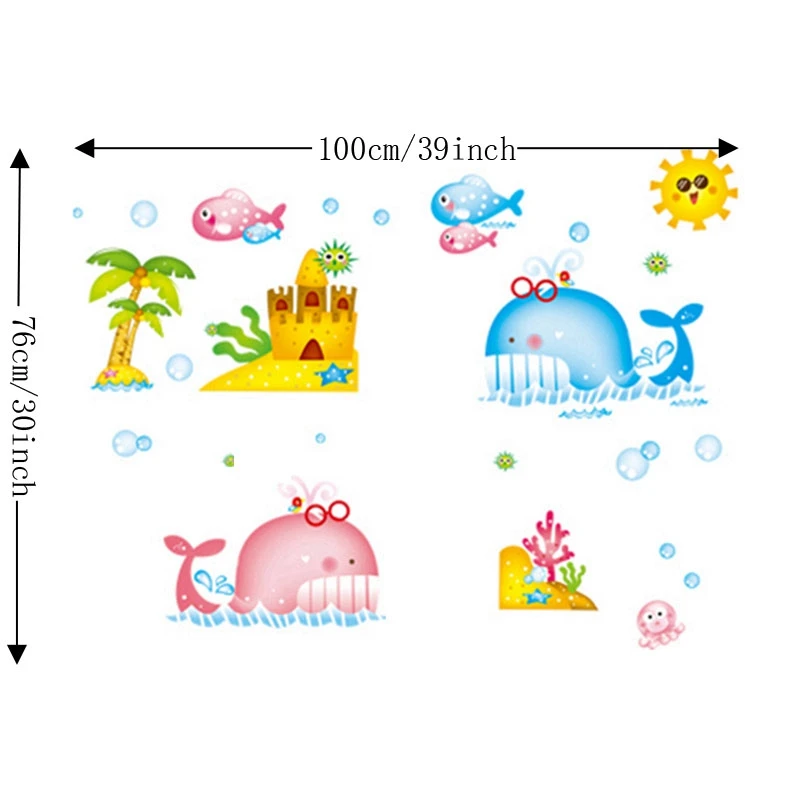 76*100 см КИТ наклейки на стену детская комната океан домашний декор подводный