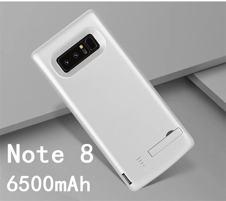 Note8-White Тонкий ударопрочный чехол для зарядки аккумулятора 6500 мАч для samsung Galaxy S8 S9 Plus Note 8 Внешний перезаряжаемый внешний аккумулятор - Цвет: Note8-White