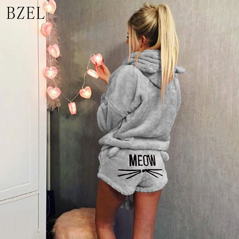 BZEL новые пижамные комплекты пижама с длинными рукавами Фланелевая одежда для сна