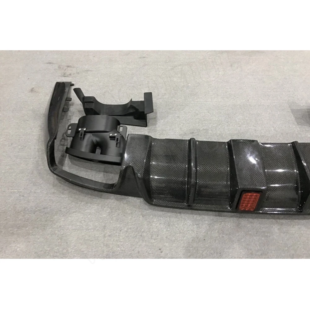 

Carbon Fiber Rear Bumper Lip Diffuser with Exhaust Muffler Tips for Benz C238 E200 E300 E63 AMG Coupe Sport 2017-2019 B Style