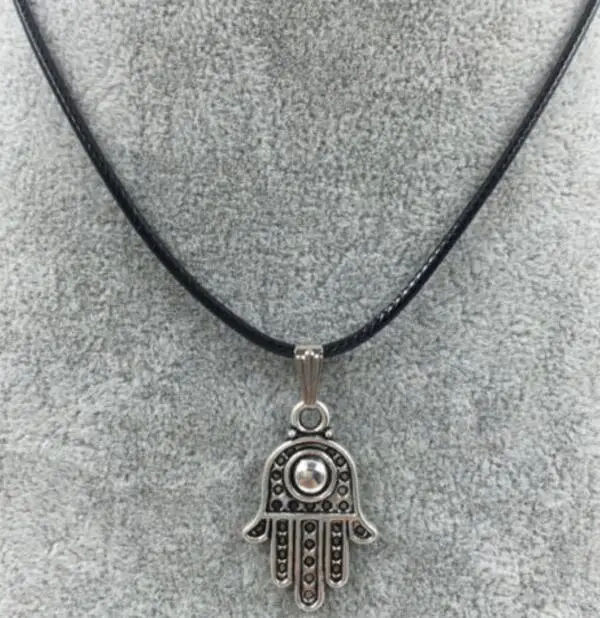 Смешанные демон глаз колье с небольшим кулоном в форме руки &quotХамса&quot ожерелья