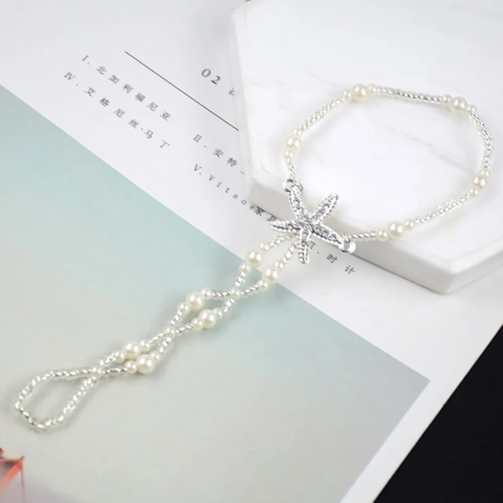 Пикантные женские ножные браслеты в стиле бохо с жемчужинами для девушек