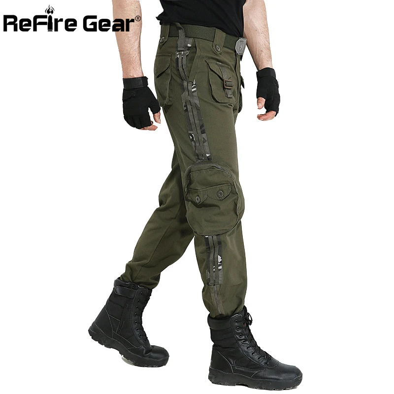 Refire gear армейские военные карго Брюки мужские SWAT мульти-карманы хлопок тактические брюки ВВС страйкбол камуфляж брюки