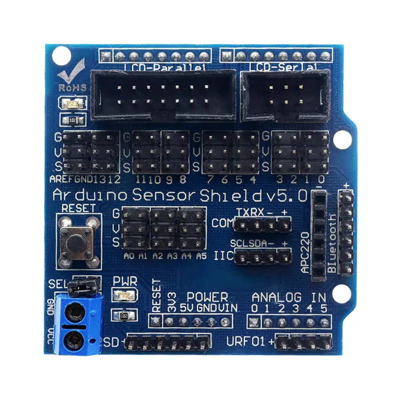 Glyduino сенсорный Щит V5.0 Плата расширения датчика для Arduino электронные строительные