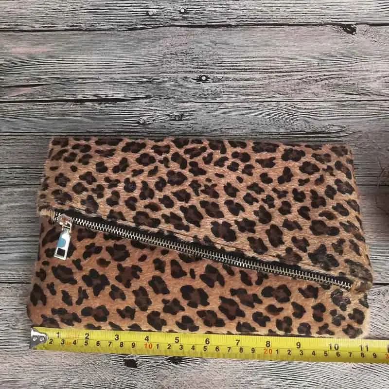 29*17 см Короткая Меховая леопардовая вечерняя сумка оптом заготовки Cheetah откидная