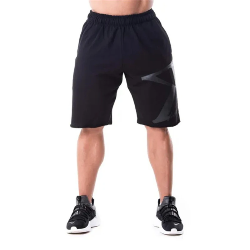 Свободные спортивные мужские шорты для бега хлопок Бодибилдинг Фитнес ММА