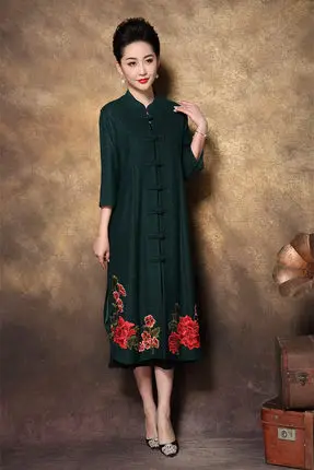 Модное Шерстяное Пальто однобортное пальто в китайском стиле с вышивкой