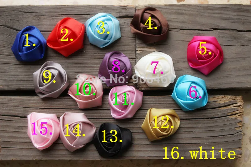 Satin Rosettes Rolled Flower fabric girl Flowers | Украшения и аксессуары