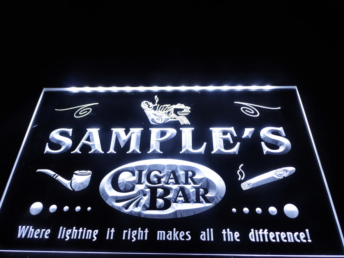 DZ056- Name Personalized Custom Cigar Pipe Bar Lounge Neon Sign hang sign home decor crafts | Дом и сад