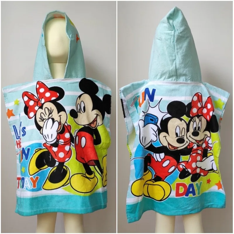 Mickey Minnie 2 Дисней, хлопок, Simba, Минни, для маленьких девочек и мальчиков, с капюшоном, полотенце-накидка впитывающий халат, для малышей, банное полотенце, 50X115 см - Цвет: Mickey Minnie 2