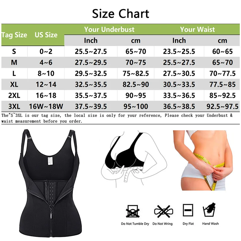 

Women Plus Size Waist Trainer Body Shaper Suana Sweat Shapewear Vest Neoprene Slimming Gym Workout Corset Zipper Tummy Girdle
