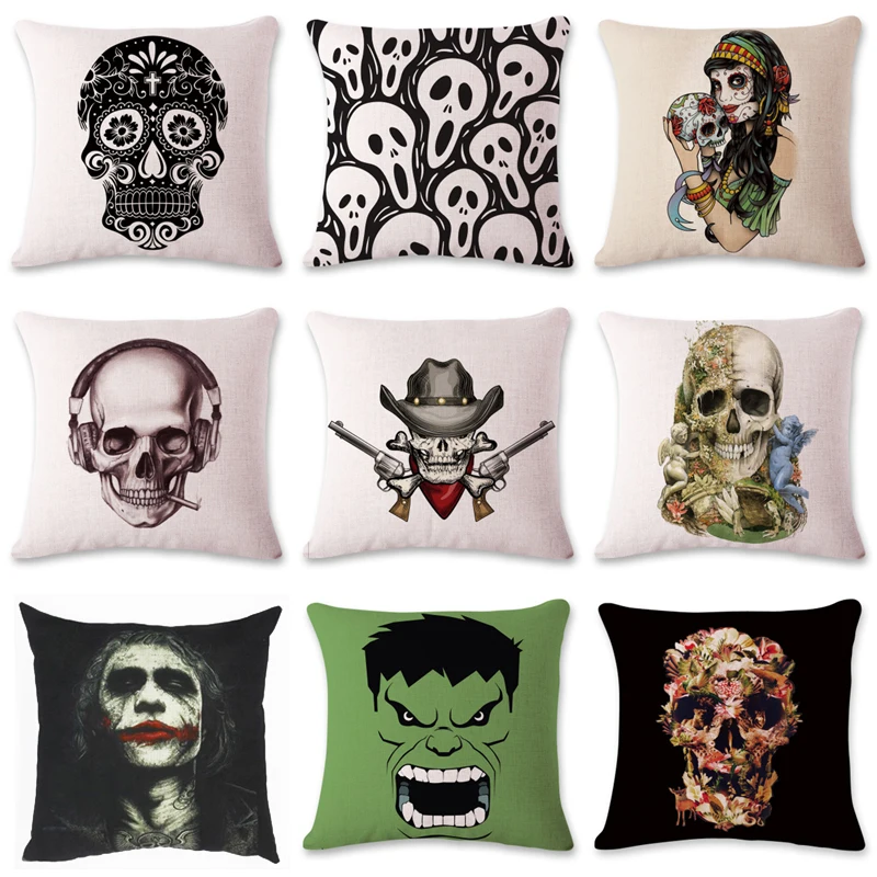 2019 Европейская мода простая наволочка для девушек клоун Халк из хлопка и льна