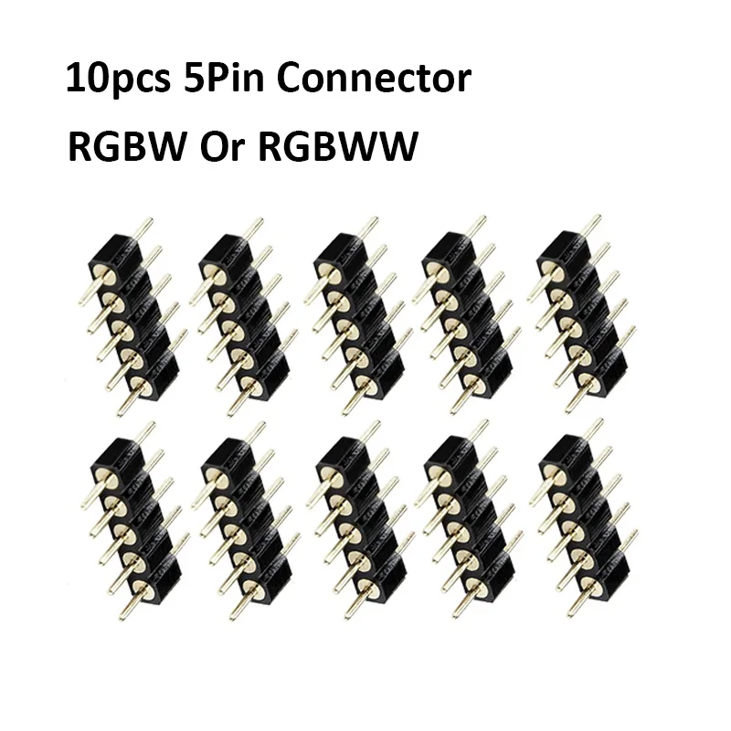 10PCS 5Pin Conenctor RGBWW RGW светодиодный светильник с пультом дистанционного управления 12 В 40Key ИК-пульт дистанционного управления беспроводной RF сенсорный контроллер 5Pin разъем для 5050 ленточная лампа - Испускаемый цвет: 10PCS 5Pin Conenctor