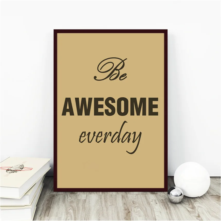 Слоган &quotbeawesome повседневной&quot Винтаж Ретро плакат крафт-бумаги Репродукция