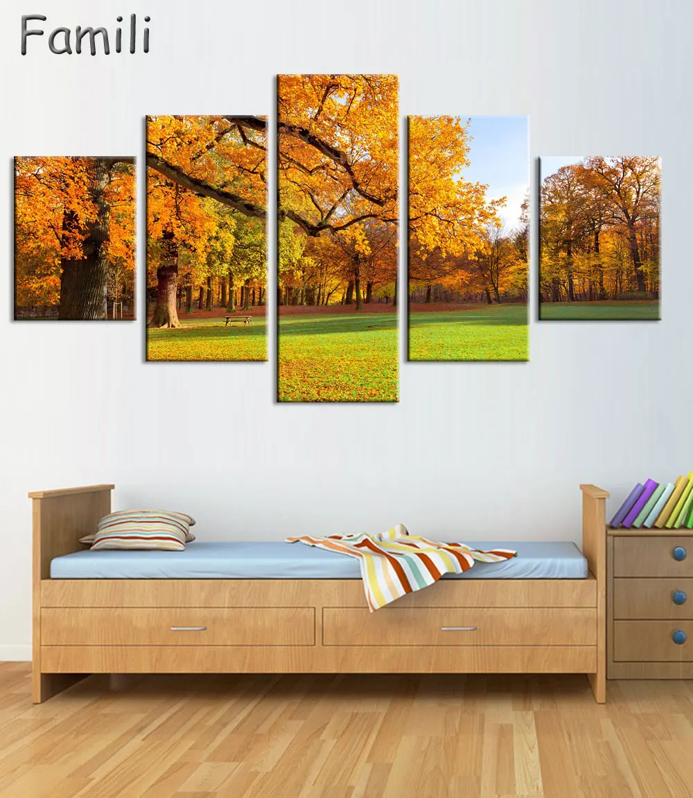 Картина на холсте с осенним водопадом 5 шт.|picture for living room|canvas paintinghd prints |