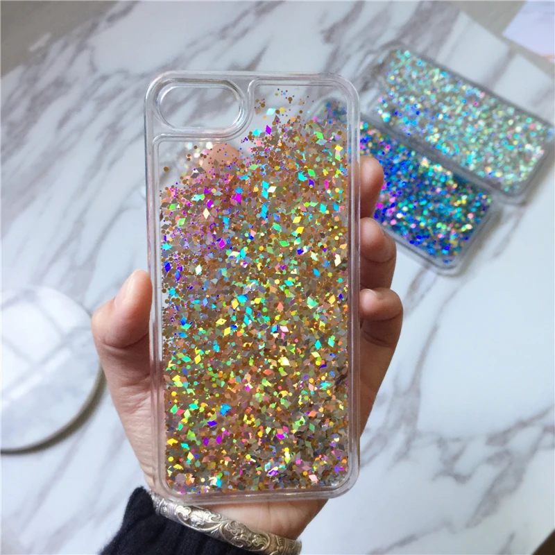 From Jenny Newest Glitter Liquid Quicksand Shiny Cover For iPhone 7 7plus Case for 6splus 6 6S 6plus Hard |