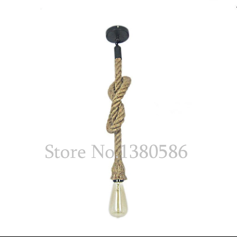 

Vintage Hemp Rope Pendant Light AC90-260V E27 Loft Creative Personality Industrial Pendant Lamp for Restaurant Coffee Bar