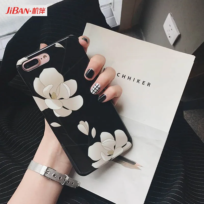 Jiban мультфильм Gardenia цветочный чехол для телефона iPhone 6 6S Мода Жесткий PC цветок
