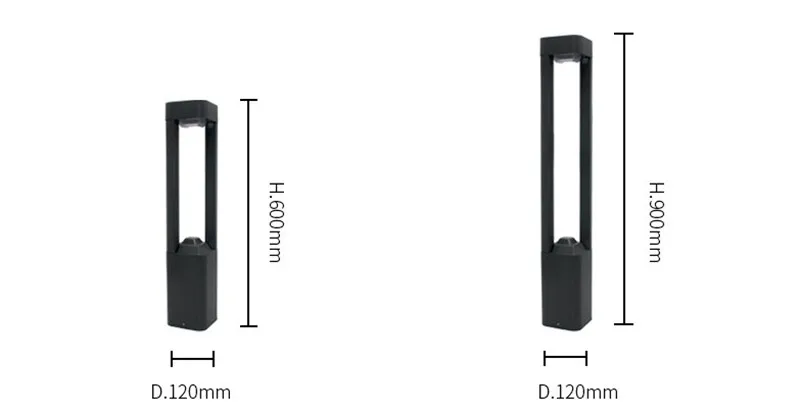 10W Outdoor Bollard Garden Lights Landscape Led Lawn Lamps Waterproof Pathway Villa Courtyard Pillar Light Park Bollards Lamp