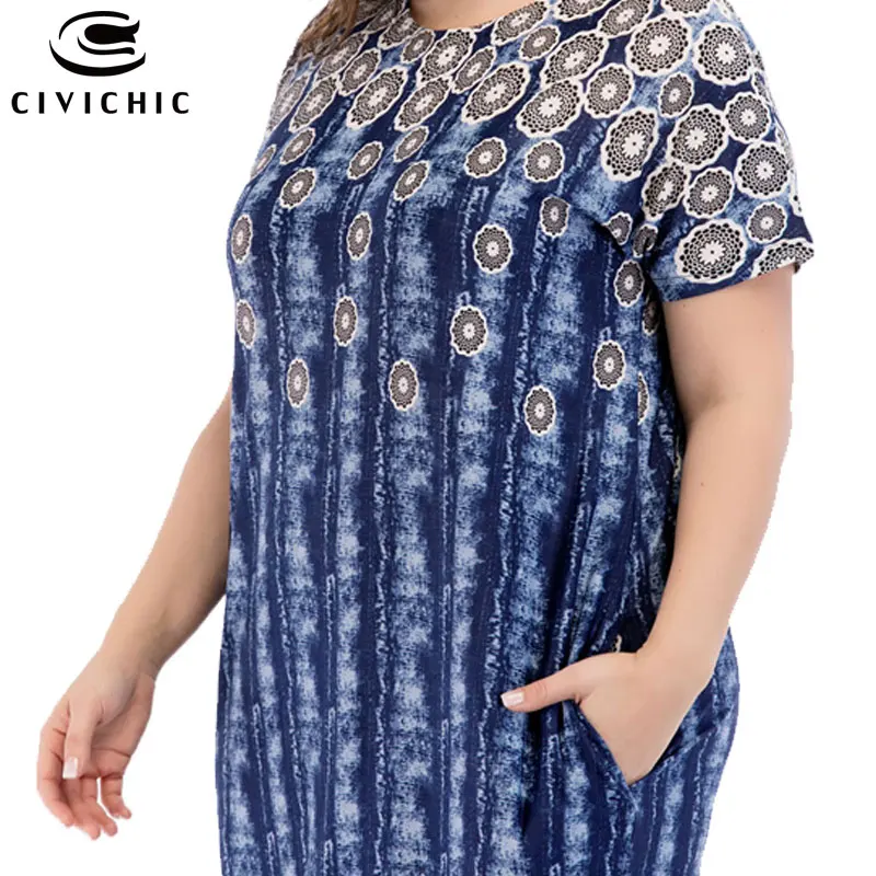 CIVI CHIC Boho принт vestidos mujer 2018 плюс Размеры длинное платье в богемном стиле полоску