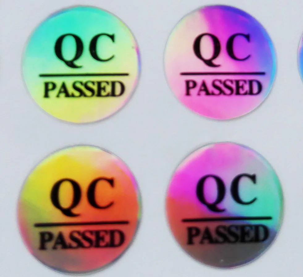 30000 шт./лот 10 мм голограмма сияющая QC прошедшая самоклеящую прочную наклейку для