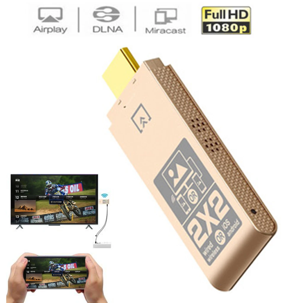 1080 P HD tv Stick Цифровой HDMI медиа адаптер видео беспроводной ключ с дисплеем приемник с экраном iOS Android Windows