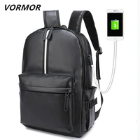vormor 2020 new preppy style leather school backpack bag for college 15 6 inch laptop backpacks men casual daypacks mochila