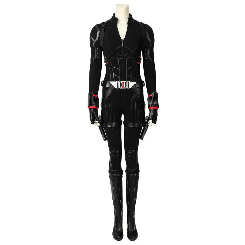 Costume with Shoes Мстители 4 эндшпиль Косплей Черная Вдова Наташа романофф костюм комбинезон реквизит Хэллоуин для женщин Взрослый наряд индивидуальный заказ - Цвет: Costume with Shoes