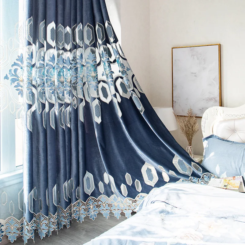 Современные занавески с вышивкой в европейском стиле для гостиной спальни