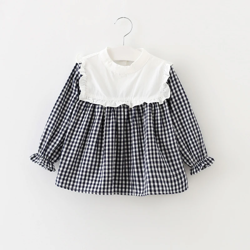 INS */2017 г. Модные весенне-летние рубашки с оборками из 100% хлопка для маленьких