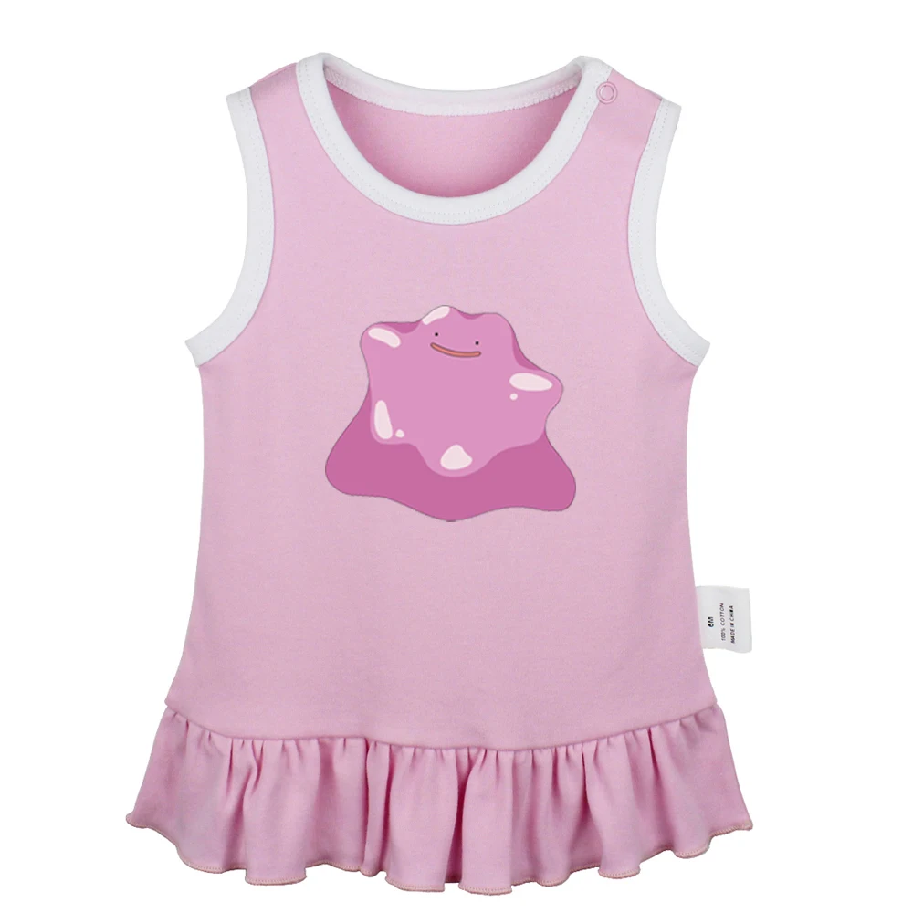 JaBabyYS946P Милый Покемон Togepi Jigglypuff Chansey Ditto Gengar Lickitung платья для новорожденных девочек платье без рукавов для малышей Одежда для младенцев - Цвет: JaBabyYS946P