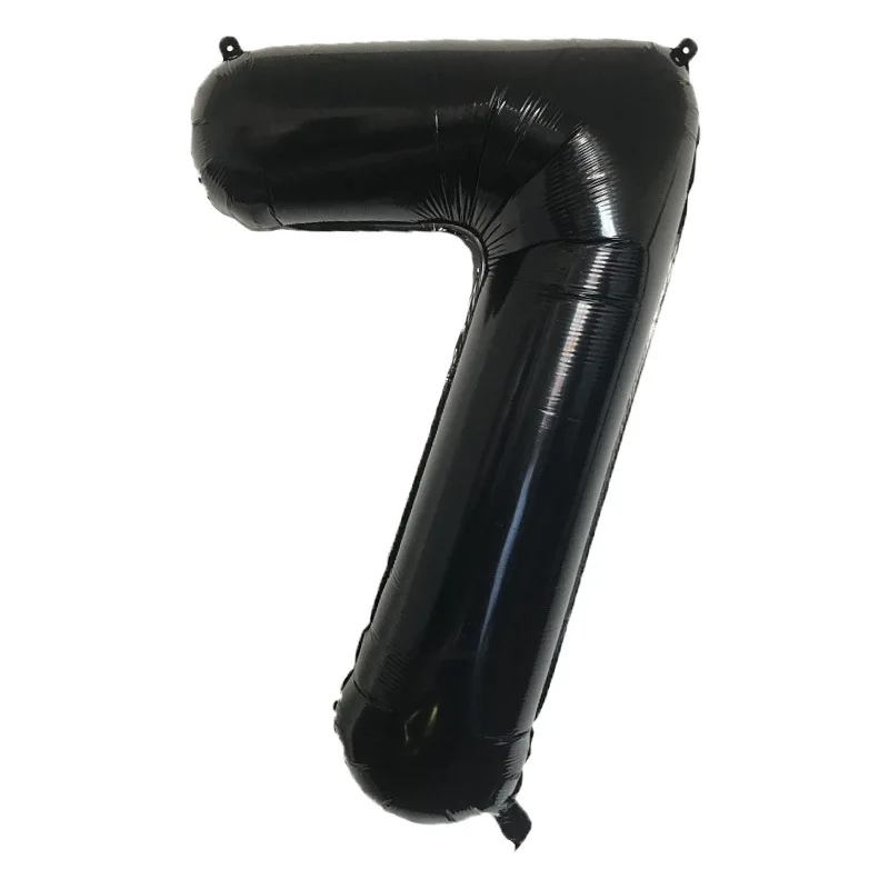 black 7 40 32 16 дюймов черные цифры фольгированные шары украшения на день рождения цифра Гелиевый шар юбилей фигурные шары детский душ воздушный шар - Цвет: black 7