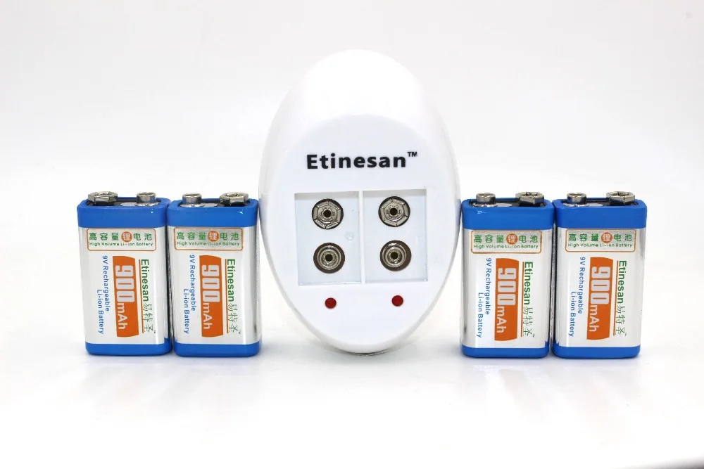 4 шт. Etinesan Super 900mAh 9v литий ионная аккумуляторная батарея 9 вольт с выделенным