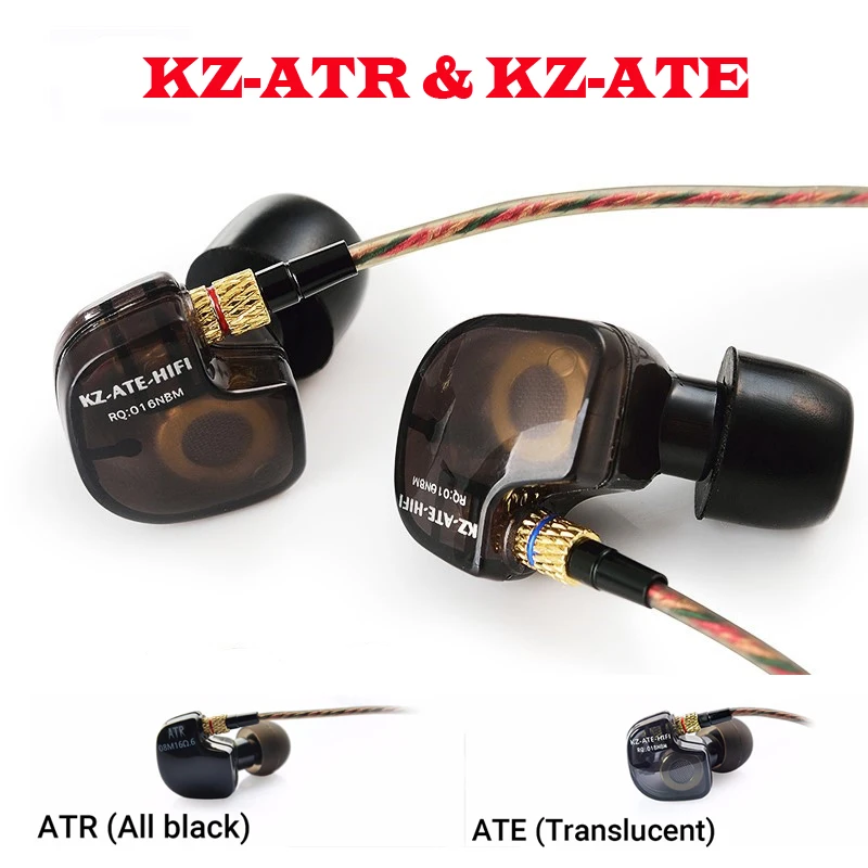 Оригинальный KZ ATE наушники ATR Наушники Hi Fi спортивные из глянцевого металла