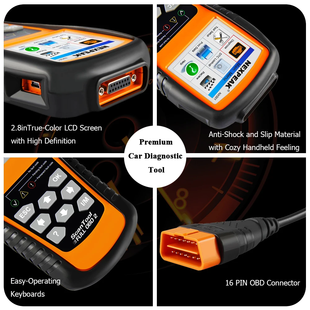 OBD2 Авто сканер nexпика NX501 OBD 2 код ридер автомобильный диагностический инструмент Универсальный OBD Код двигателя ридер